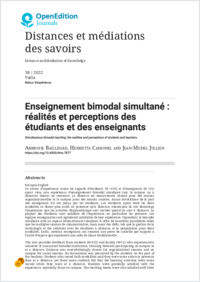 Enseignement bimodal simultané _ réalités et perceptions des étudiants et des enseignants(1)